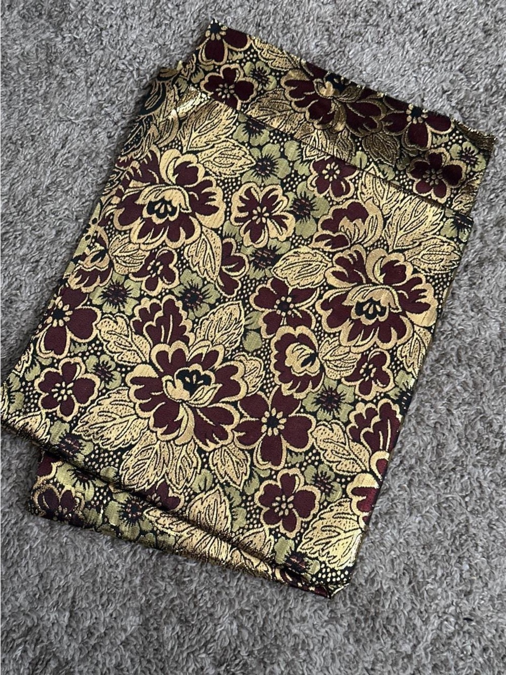 Gold and Burgundy Floral Gele headwrap